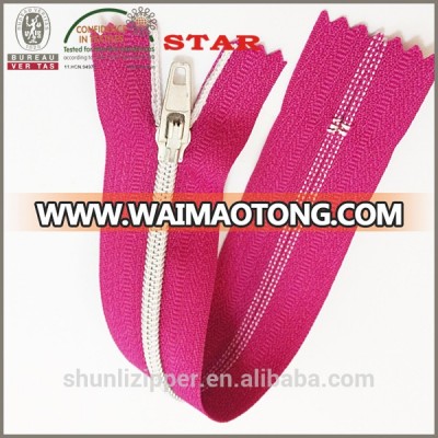 Fashion thin teeth zipper,metal teeth zipper